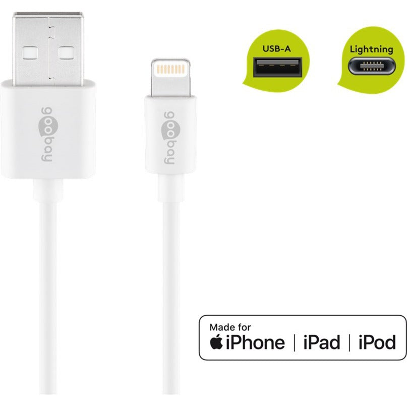 Goobay USB 2.0 Adapterkabel, USB-A Stecker > Lightning Stecker (weiss, 50cm)