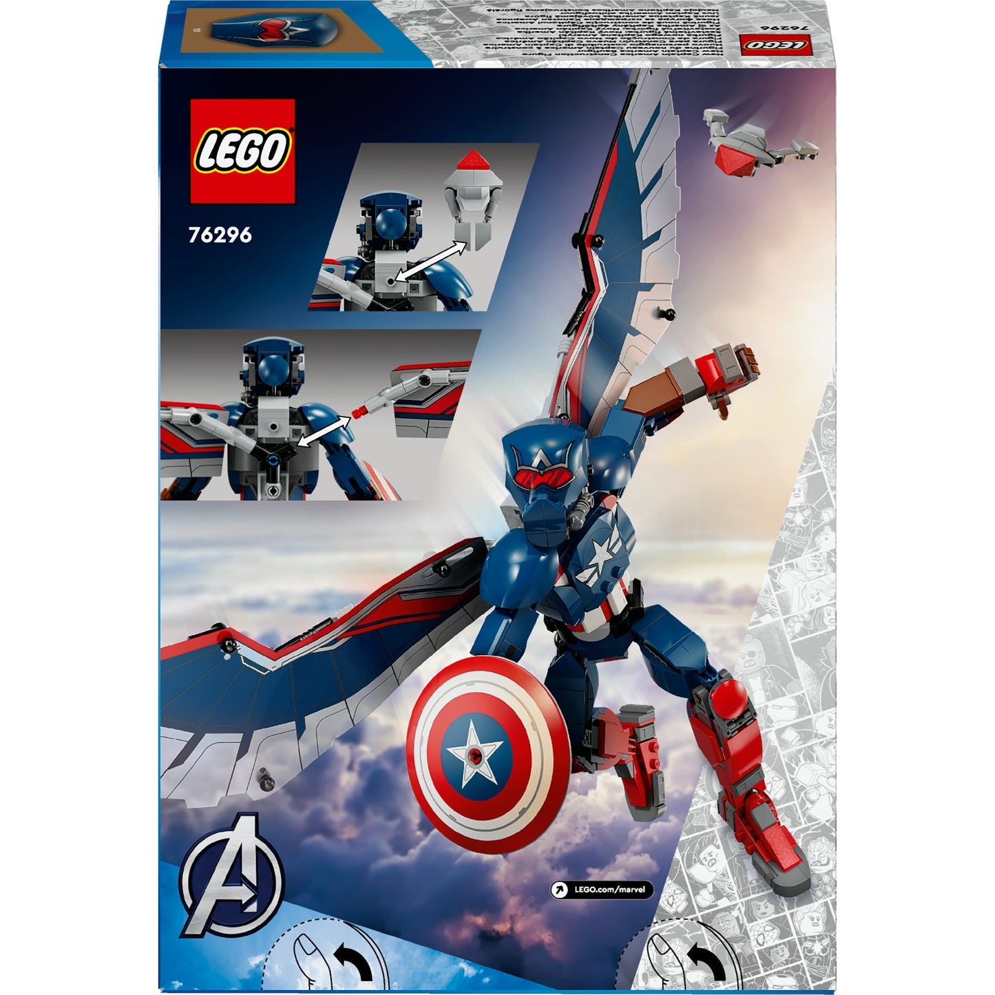 76296 Marvel Super Heroes New Captain America Baufigur, Konstruktionsspielzeug
