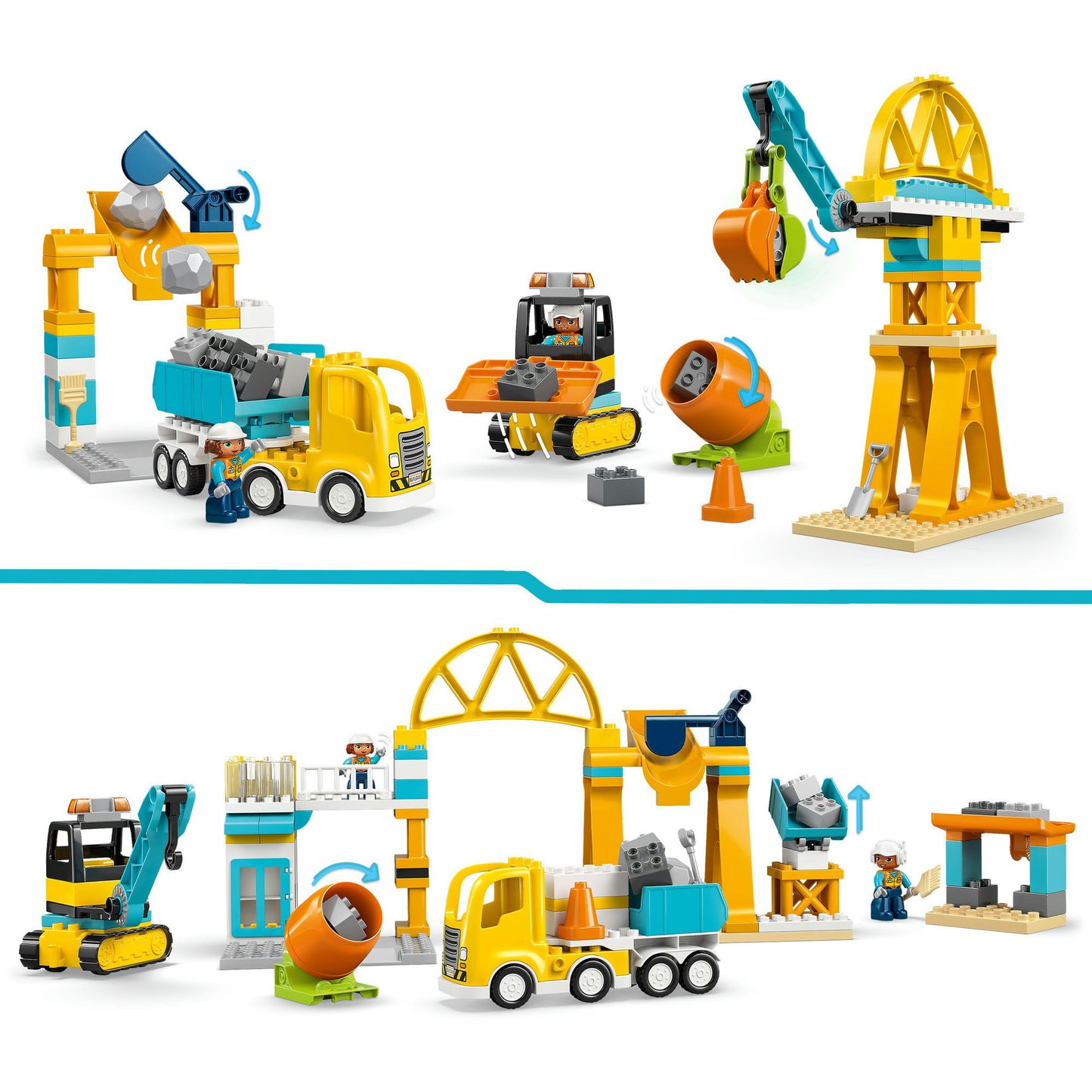 10476 DUPLO Town Baustelle mit Baufahrzeugen - 3-in-1-Set, Konstruktionsspielzeug