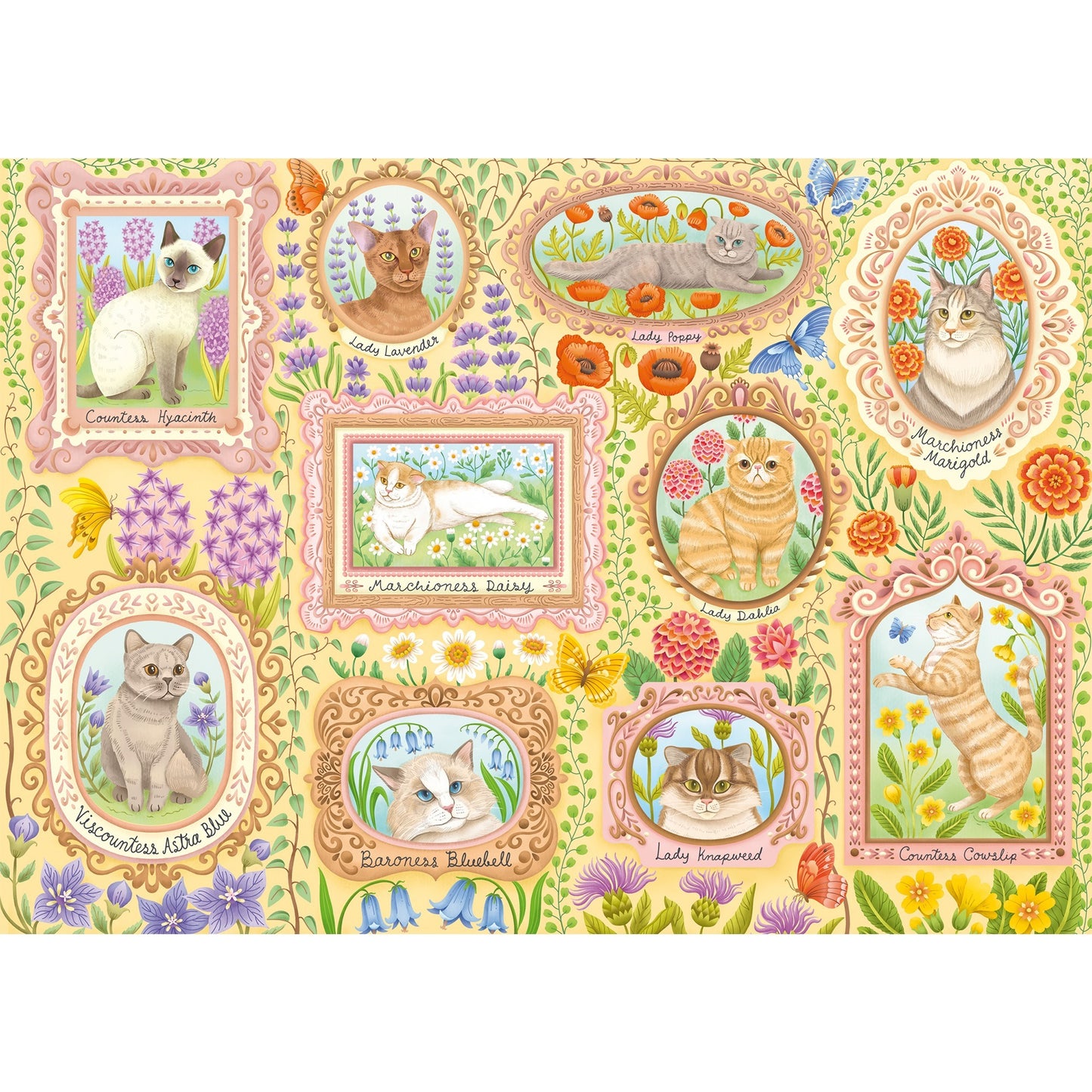 Adelige Katzen in Blütenpracht, Puzzle
