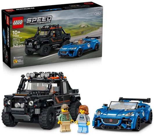 77264 Speed Champions Jaguar Project 7 & Land Rover Defender, Konstruktionsspielzeug