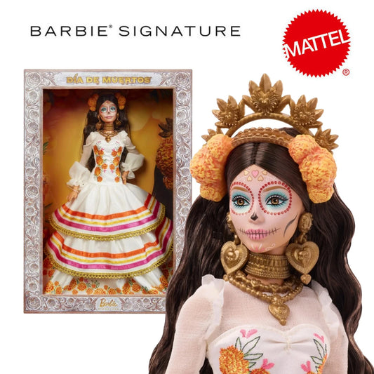 Barbie Signature Dia De Muertos 2025 -  Puppe in einem cremefarbenen Rüschenkleid