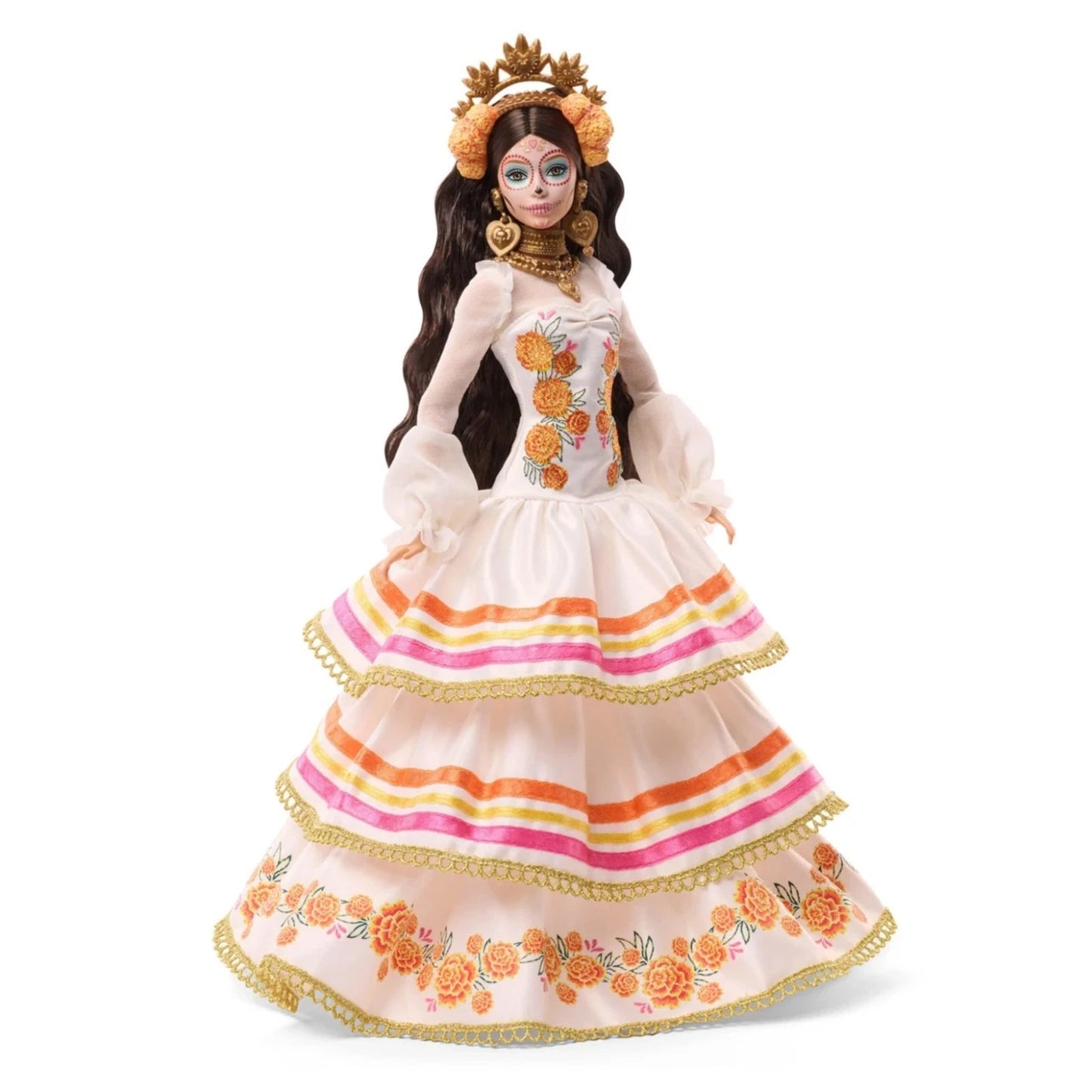 Barbie Signature Dia De Muertos 2025 -  Puppe in einem cremefarbenen Rüschenkleid