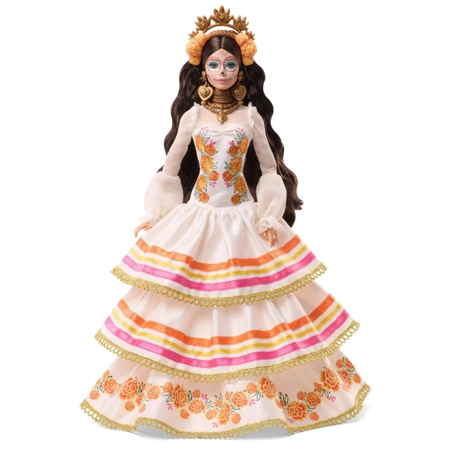 Barbie Signature Dia De Muertos 2025 -  Puppe in einem cremefarbenen Rüschenkleid