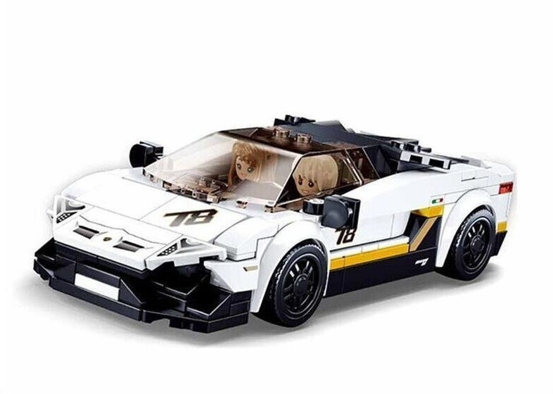 ModelBricks Weisser italienischer Sportwagen, Konstruktionsspielzeug