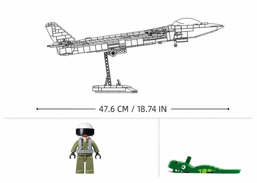 ModelBricks J-20 Tarnkappenflieger Metallic Version, Konstruktionsspielzeug