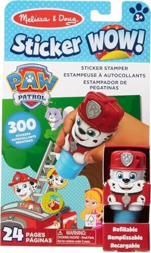 Melissa & Doug - Sticker WOW! Paw Patrol Marshall Aufkleberstempel & Block, Basteln
