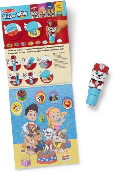 Melissa & Doug - Sticker WOW! Paw Patrol Marshall Aufkleberstempel & Block, Basteln